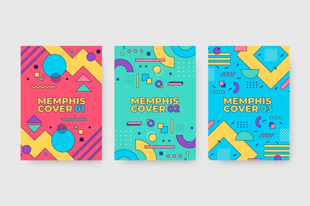 Colección de portadas de diseño de Memphis