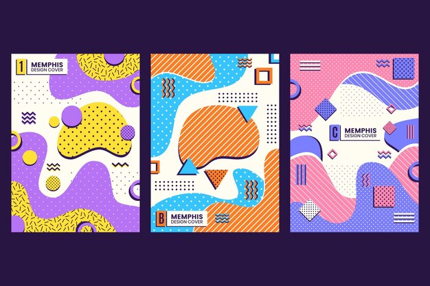 Colección de portadas de diseño de Memphis
