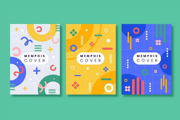 Colección de portadas de diseño de Memphis