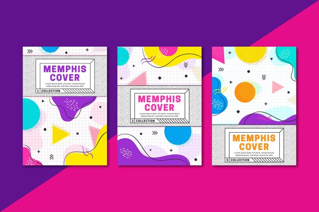 Colección de portadas de diseño de Memphis