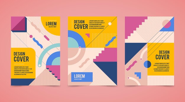 Colección de portadas de diseño de Memphis