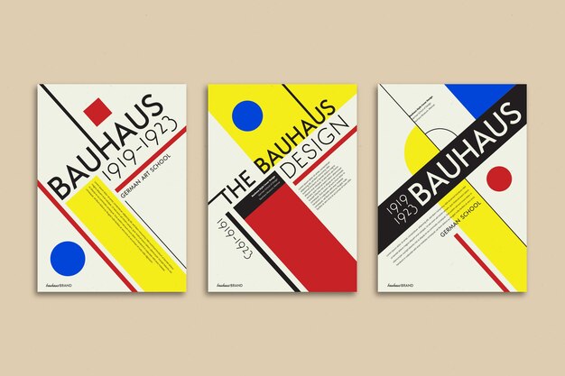 Colección de portadas en estilo bauhaus
