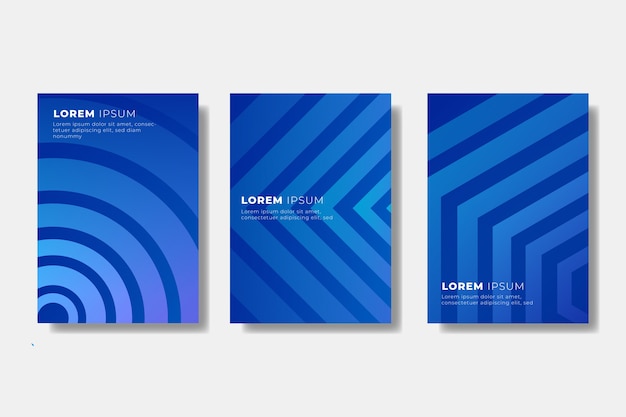 Colección de portadas de formas abstractas degradado