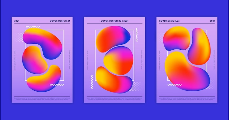 Vector gratuito colección de portadas de formas abstractas con degradado