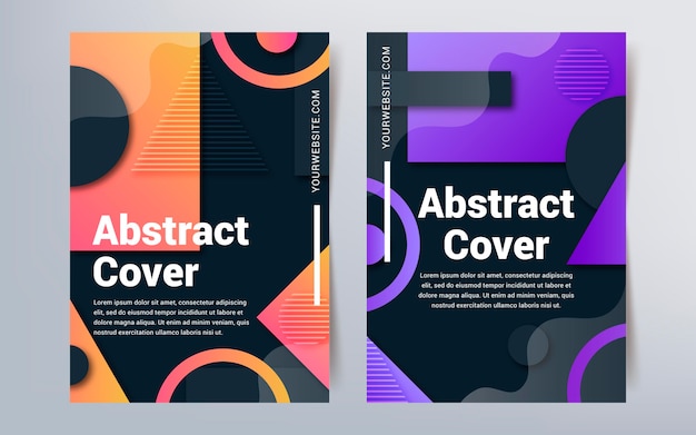 Vector gratuito colección de portadas de formas abstractas con degradado