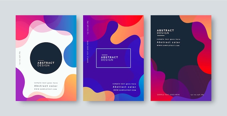 Vector gratuito colección de portadas de formas abstractas con degradado