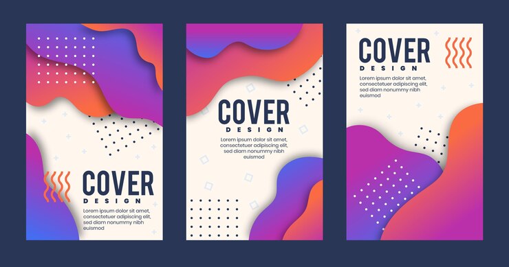 Vector gratuito colección de portadas de formas abstractas con degradado