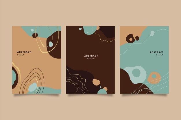 Colección de portadas de formas abstractas dibujadas a mano