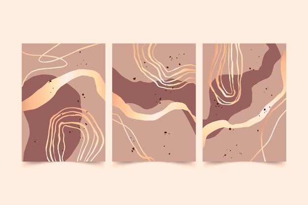 Colección de portadas de formas abstractas dibujadas a mano