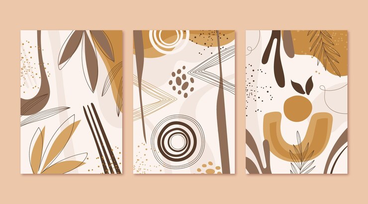 Vector gratuito colección de portadas de formas abstractas dibujadas a mano