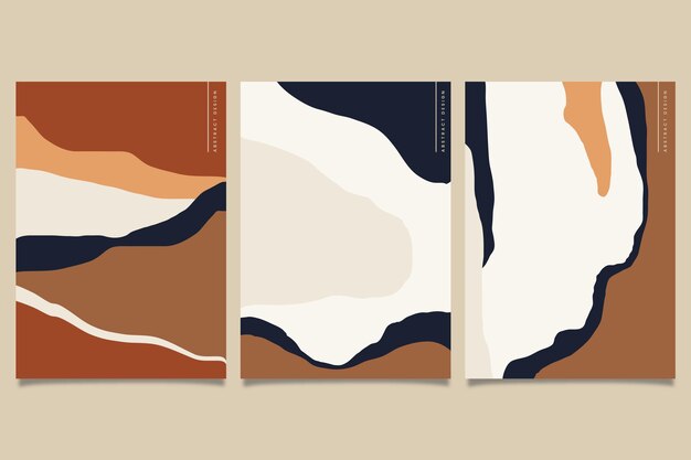 Colección de portadas de formas abstractas dibujadas a mano