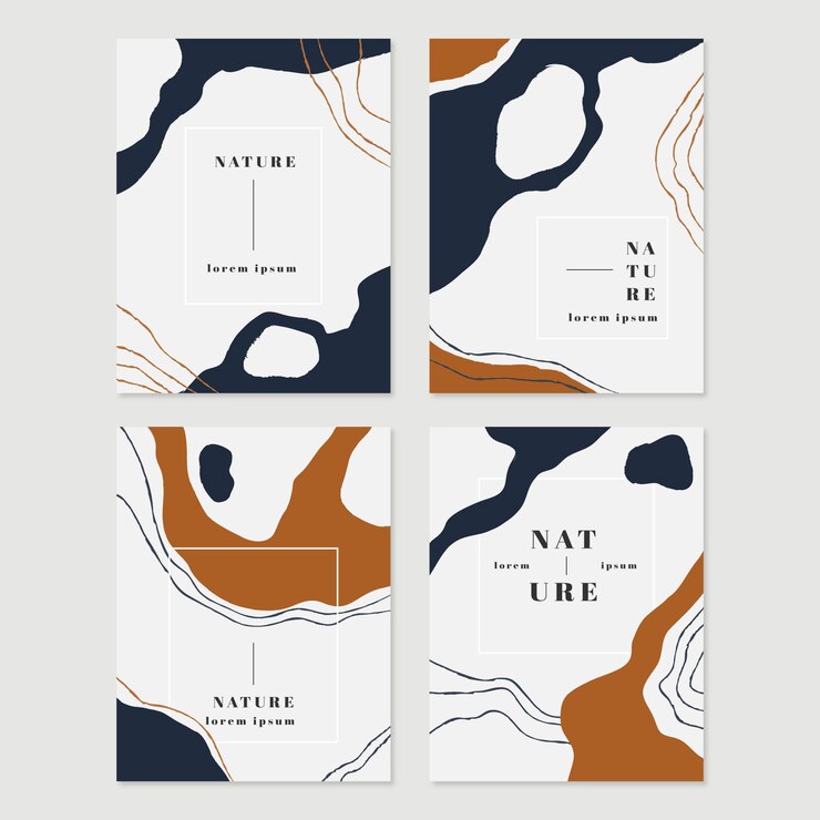 Vector gratuito colección de portadas de formas abstractas dibujadas a mano