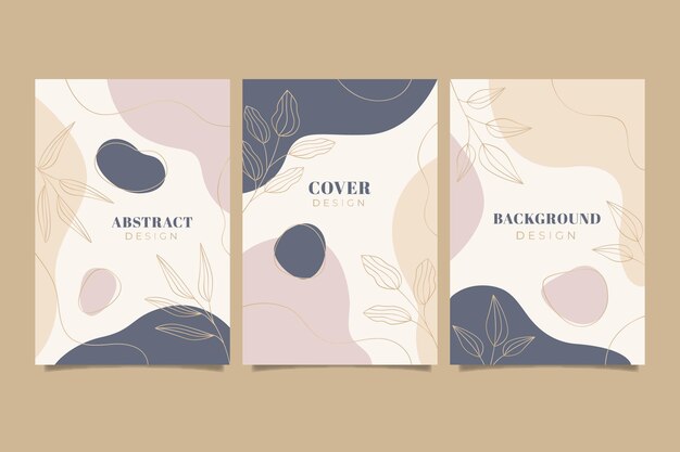 Colección de portadas de formas abstractas dibujadas a mano