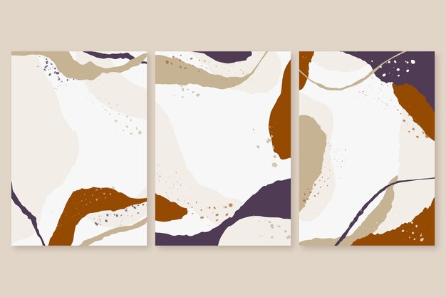 Colección de portadas de formas abstractas dibujadas a mano