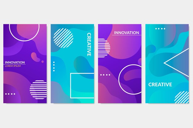 Colección de portadas de formas abstractas
