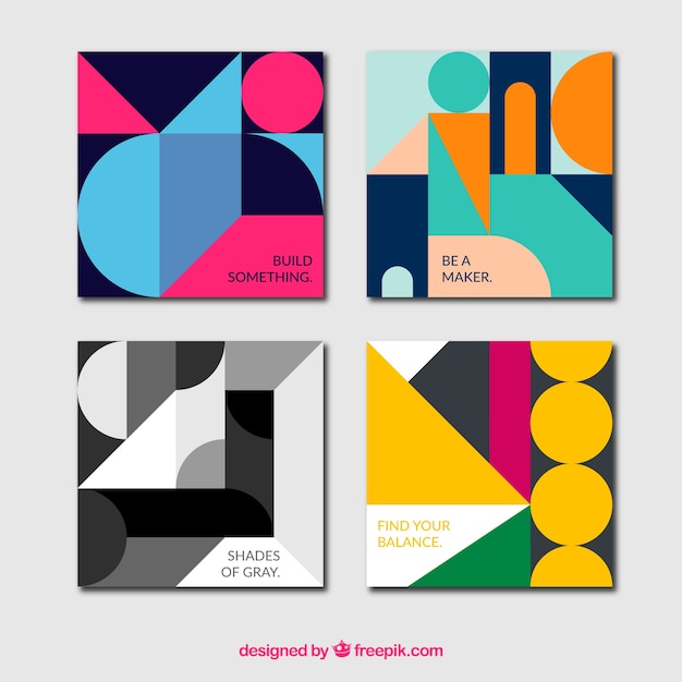 Colección de portadas con formas geométricas