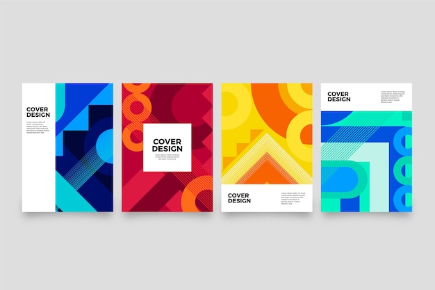 Colección de portadas de formas gradientes abstractas