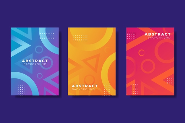 Vector gratuito colección de portadas geométricas abstractas