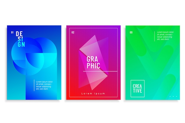 Colección de portadas geométricas abstractas