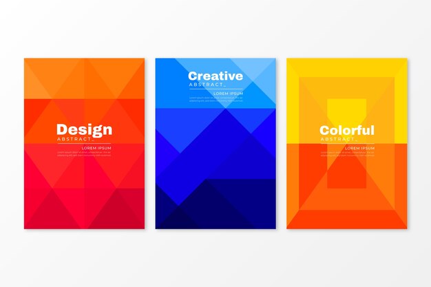 Colección de portadas geométricas abstractas