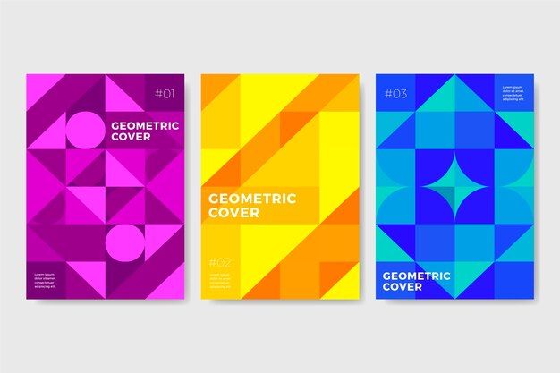 Colección de portadas geométricas abstractas