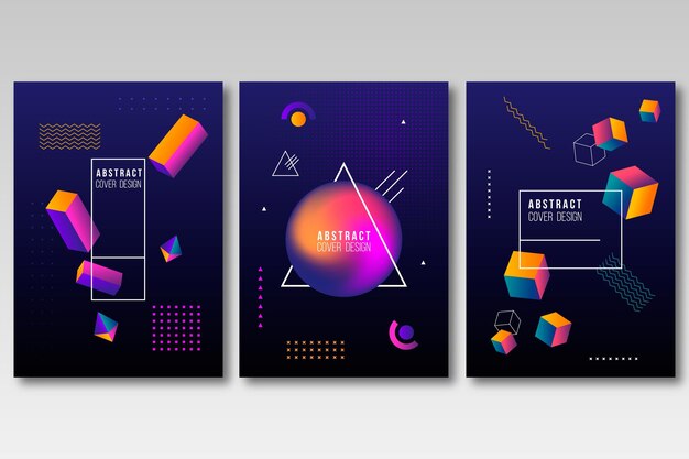 Colección de portadas geométricas abstractas