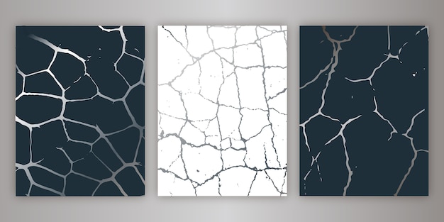 Vector gratuito colección de portadas de kintsugi realistas