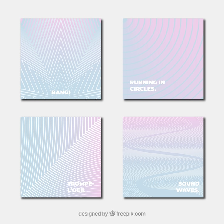 Vector gratuito colección de portadas con líneas coloridas