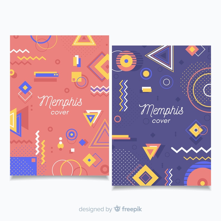 Vector gratuito colección de portadas de memphis