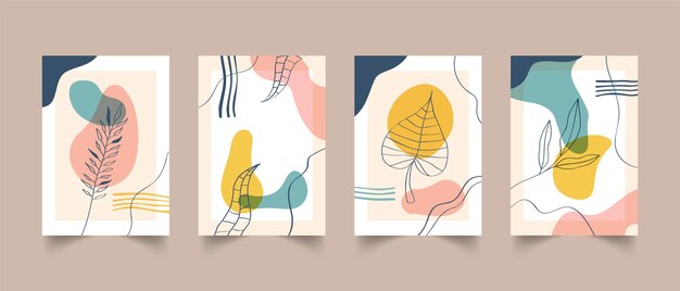 Colección de portadas minimalistas dibujadas a mano