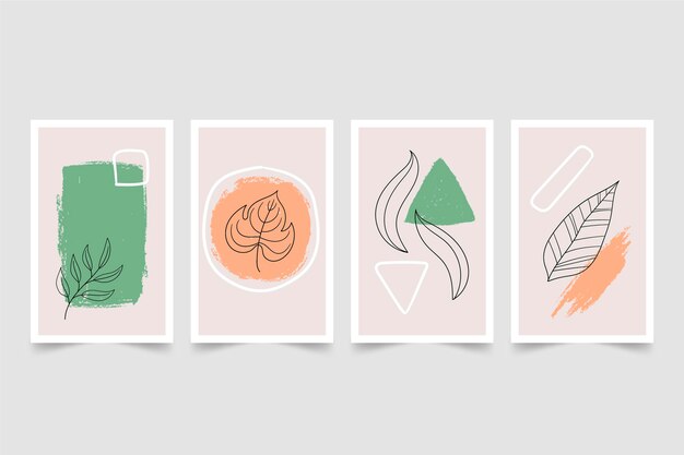 Colección de portadas minimalistas dibujadas a mano
