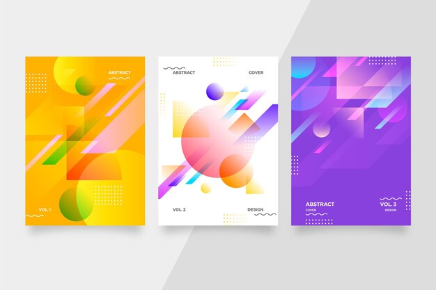 Colección de portadas de negocios abstractos