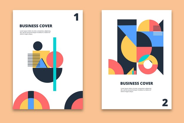 Colección de portadas de negocios abstractos