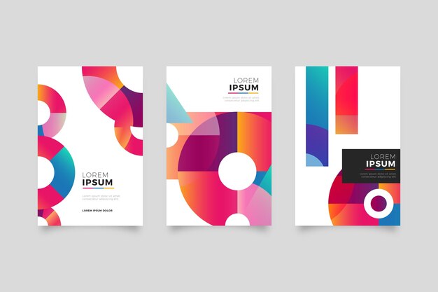 Colección de portadas de negocios geométricos abstractos