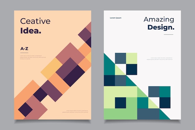 Colección de portadas de negocios geométricos abstractos