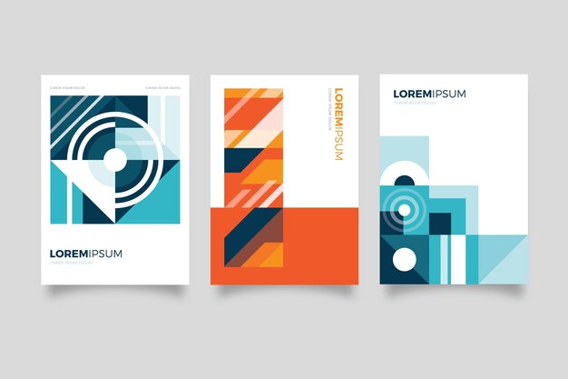 Colección de portadas de negocios geométricos abstractos