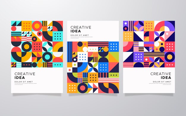 Colección de portadas de negocios geométricos abstractos
