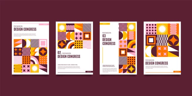 Colección de portadas de negocios posmodernos
