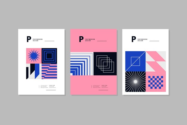 Colección de portadas de negocios posmodernos