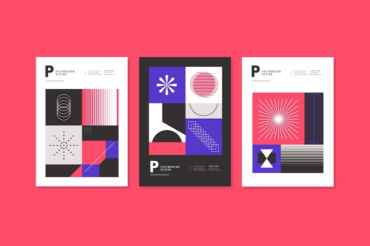 Vector gratuito colección de portadas de negocios posmodernos