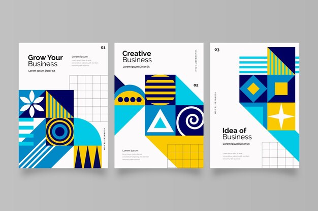 Colección de portadas de negocios posmodernos