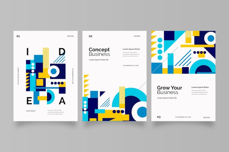 Vector gratuito colección de portadas de negocios posmodernos