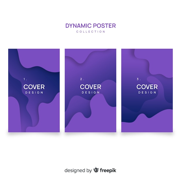 Colección de poster de formas dinámicas