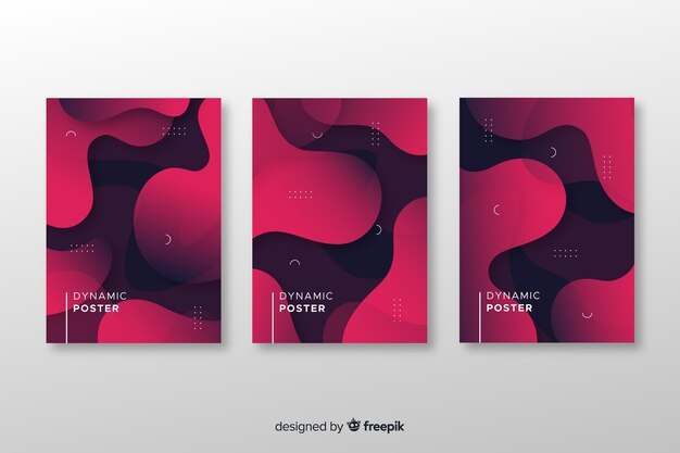 Colección de poster de formas dinámicas