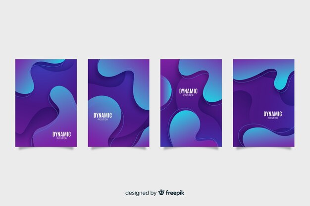 Colección de poster de formas dinámicas