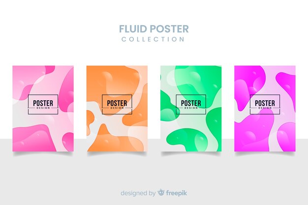 Colección de poster de formas fluidas