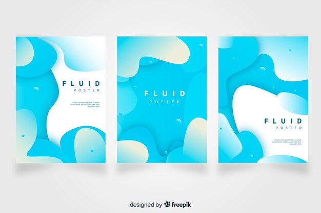 Colección de póster con formas fluidas
