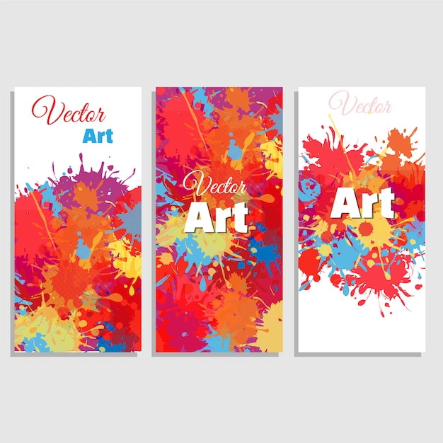 Vector gratuito colección de pósters de arte