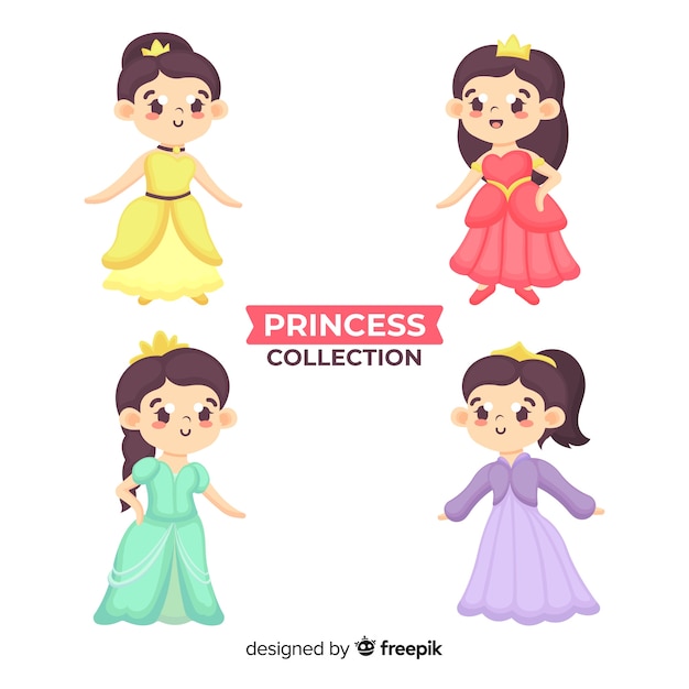 Colección princesas dibujadas a mano