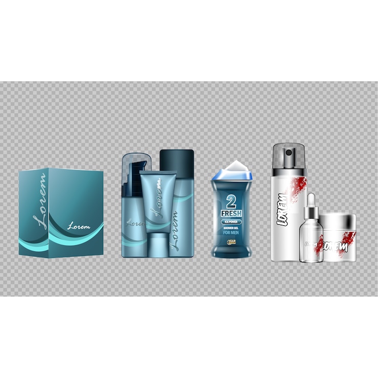 Vector gratuito colección de productos de belleza para hombre